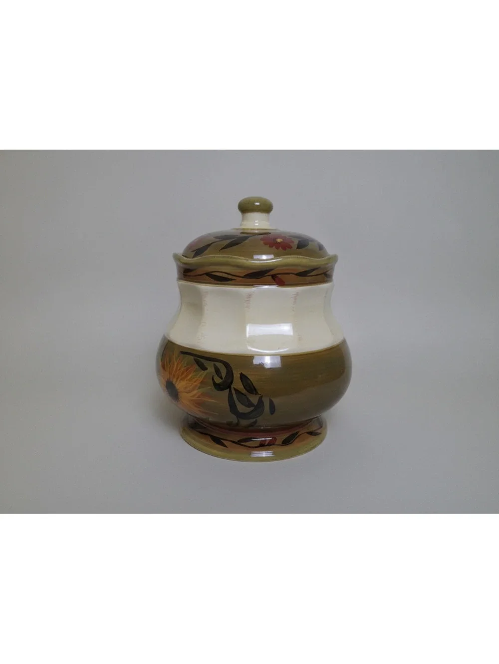 Certified International Margaret LeVan Sunflower Ceramic Kitchen Canister Jar 8